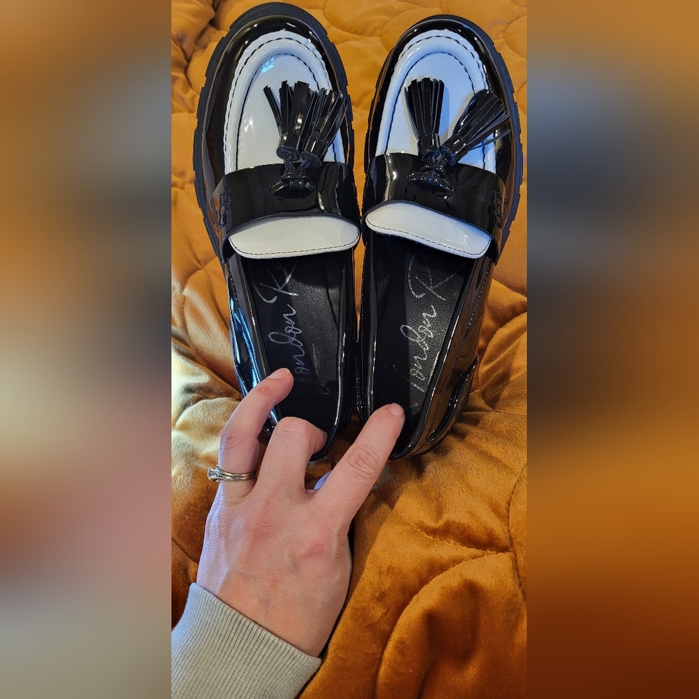 London Rag Platform Loafers sz37/ 6US Womens Y2K Grunge Dark Academia Preppy - Picture 4 of 15